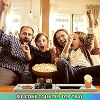 Vista 8 de BBK Bandeja de Tocador de Baño 11.8 pulgadas - Paquete de 2 (Grande) Bandeja de Baño de Silicona para Mostrador, Bandeja para Perfume Llaves