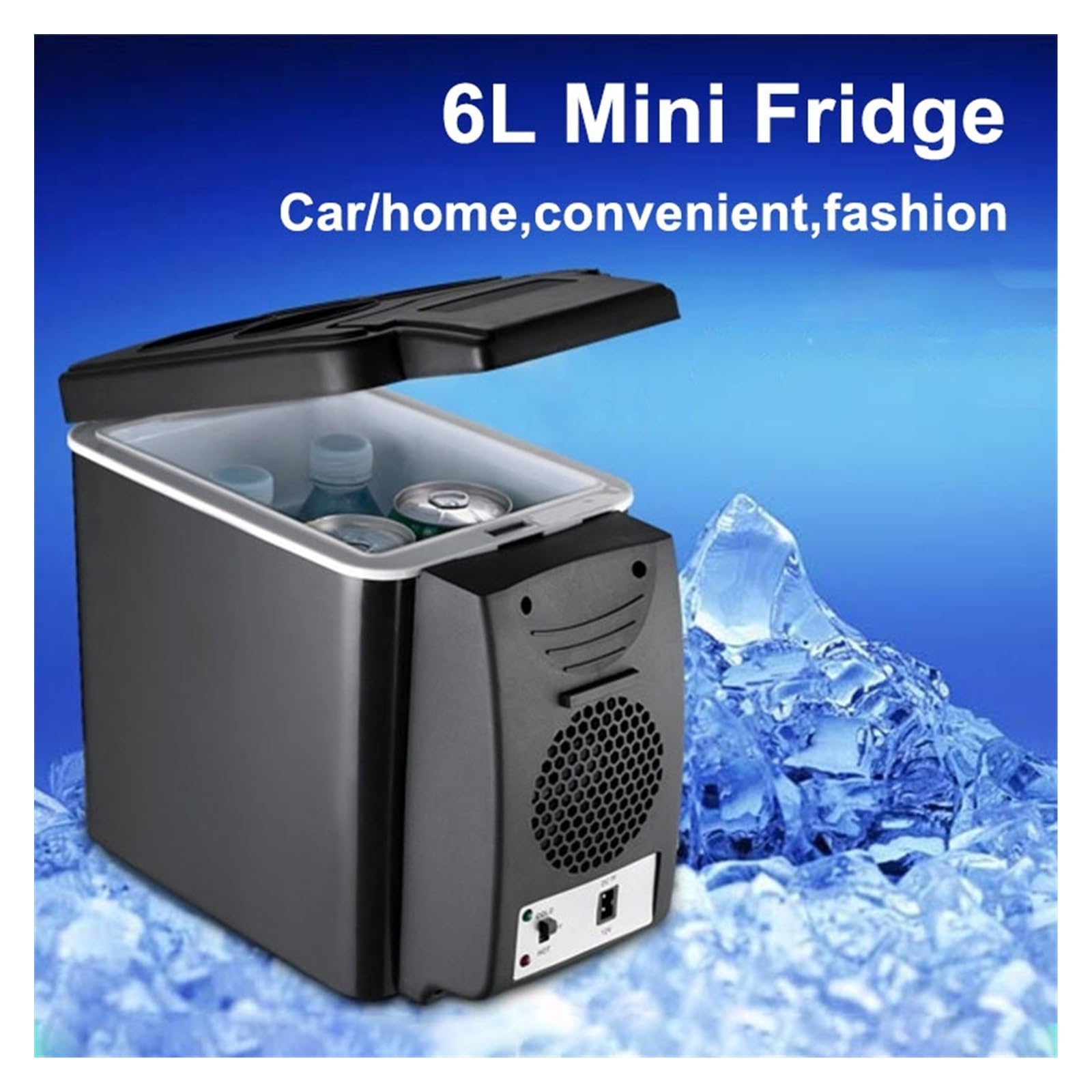Refrigerador for Auto de 6L y 8L, pequeño, for casa, Camping, Verano, Bebidas frías congeladas, 12 V, 24 V, for Auto y camión.(6L-12V)
