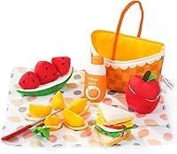 Jollybaby Montessori Picnic Basket Cutting Food Toys - Soft Sensory Felt Fruits Sandwiches for Toddlers 1-3, Baby Play Set 6-36 Months Birthday Gift