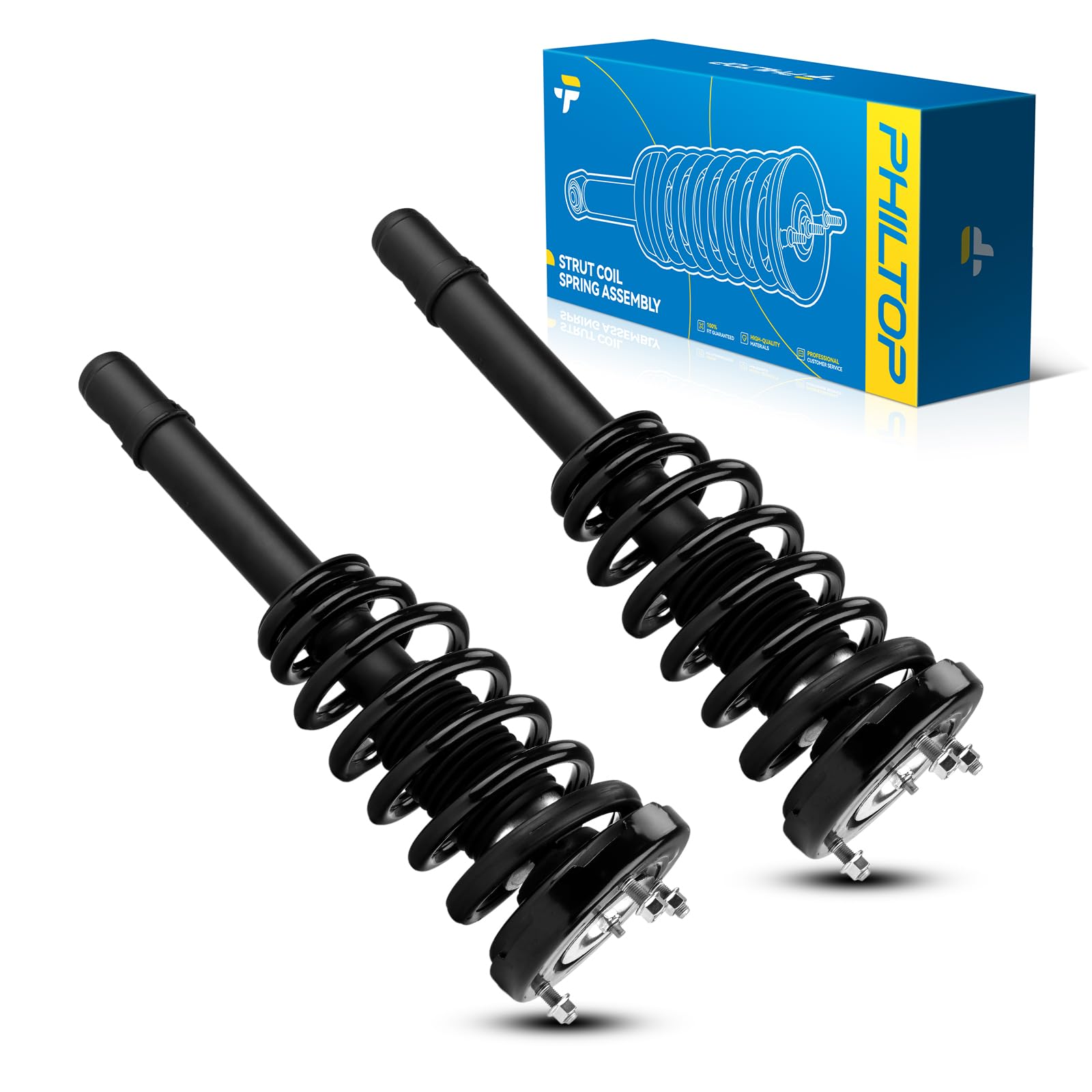PHILTOP Front Struts for Azera 2006 2007 2008 2009 2010 2011, Sonata 2006 2007 2008 2009 2010, Shock Absorber Complete Suspension 172281 * 2, Struts with Coil Spring Assemblies SAA359 2 Pcs