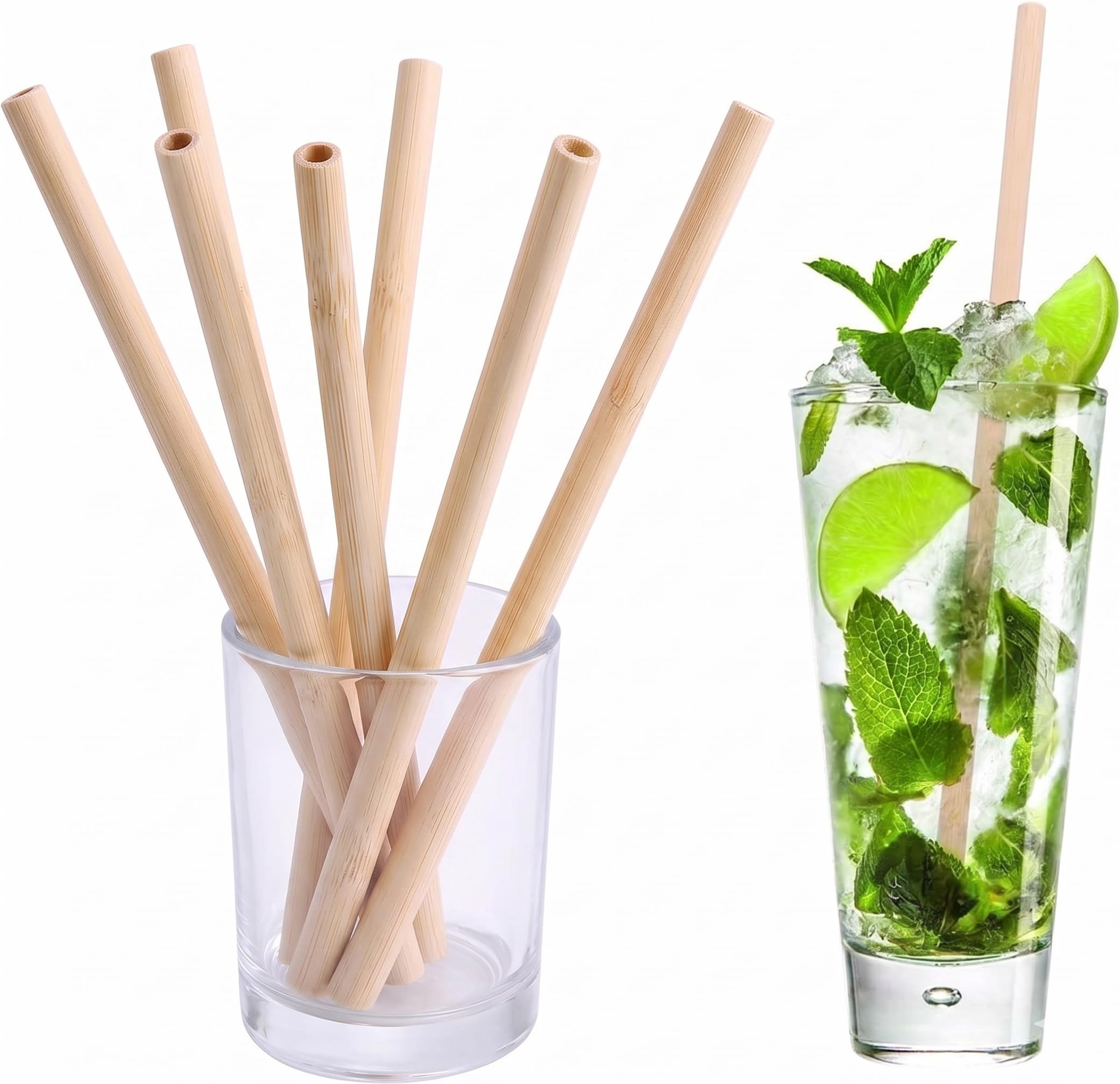 Organic My Bamboo Straws (6 Pack) – 8 Inch Reusable Biodegradable Straws with Cleaning Brush, Eco-Friendly Natural Alternative to Plastic, BPA Free, Non-Toxic for Kids & Adults-image-46