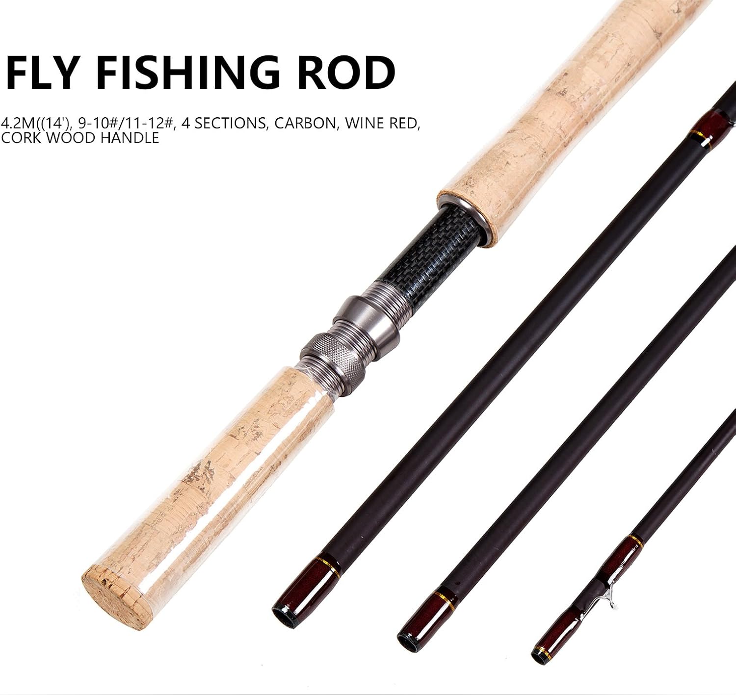 Fly Fishing Rod and Reel Combo Kit for Beginner 14' 9/10 11/12 Carbon Rod with Spare Spool Storage Carry Bag Starter Outfit