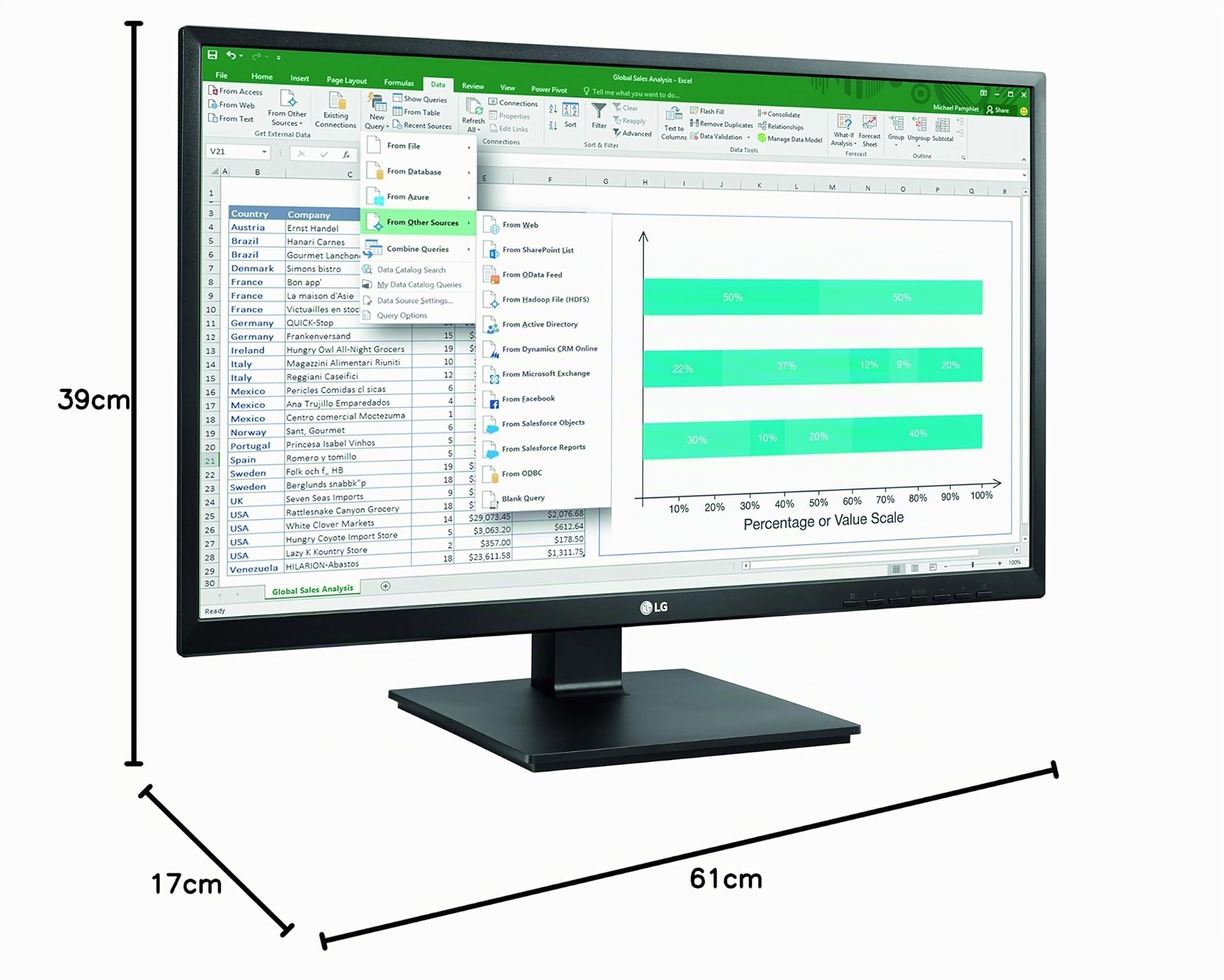 LG 27BK550Y-B.AEU Monitor Office 27" LED IPS, Full HD 1920x1080, Multitasking, Speaker Integrati, Regolabile Altezza, Rotazione e Inclinazione, 1x VGA, 1x DVI, 1x Display Port, 1x HDMI, USB Hub, Nero