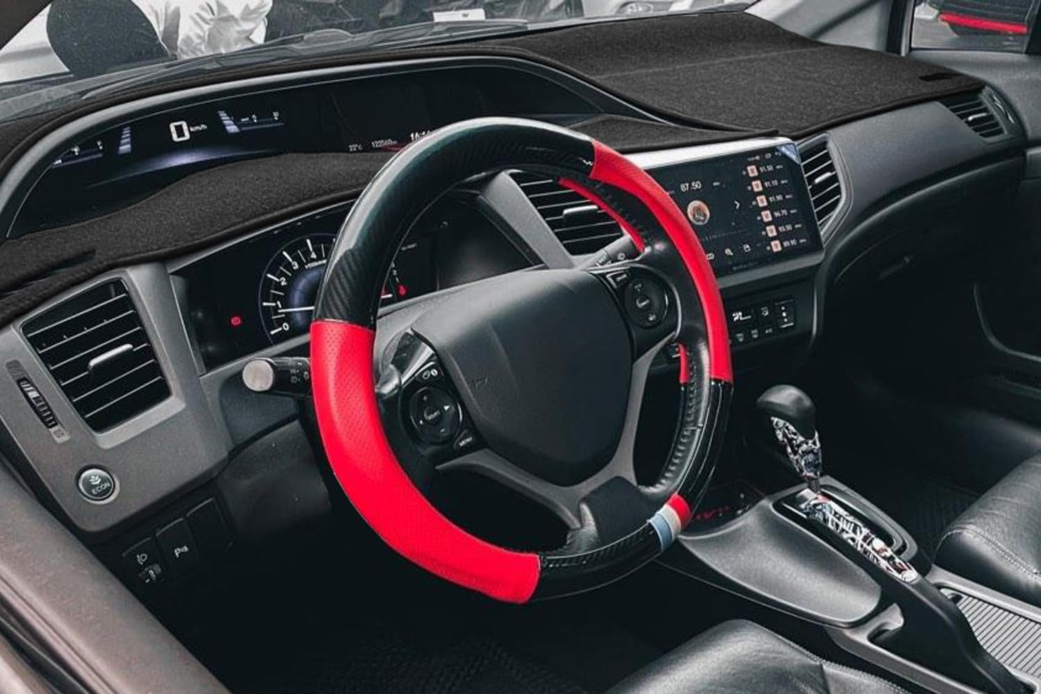 Dash Cover Mat Custom Fit for Honda Civic, Dashboard Cover Pad Carpet Protector F234 (Black)