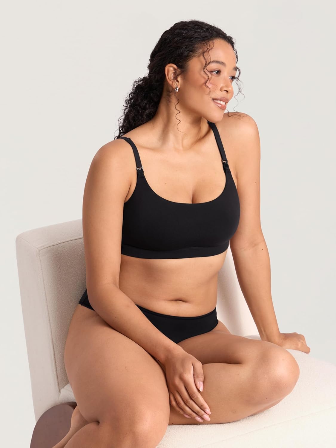 MOMANDA Cotton Nursing Sleep Bras for Breastfeeding Seamless Maternity Bralettes Ultra Soft with Pads