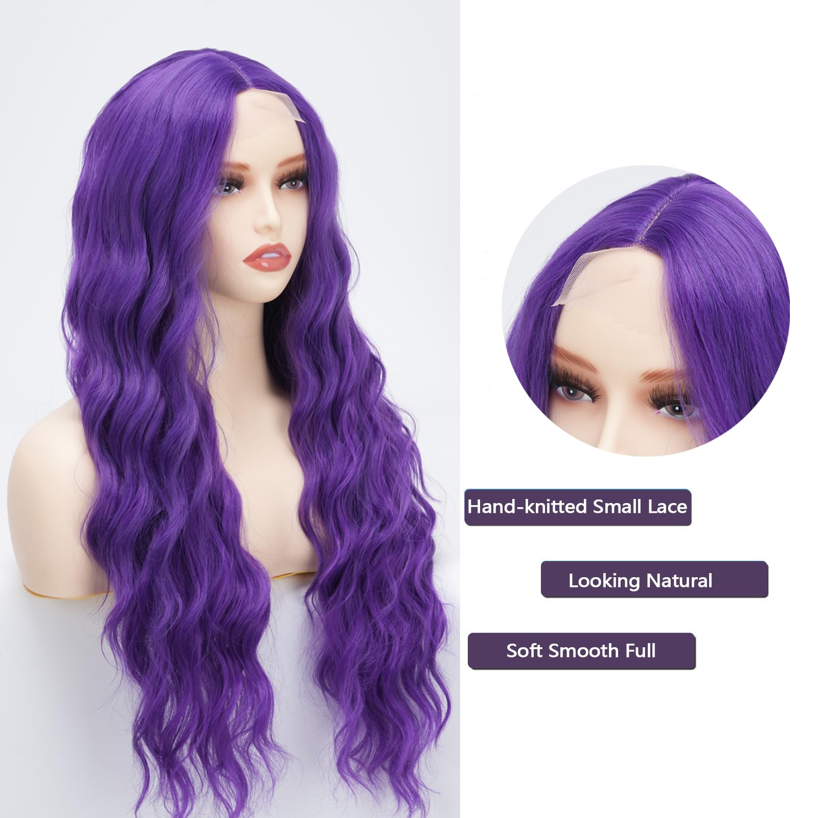?SASSY Purple 24”LACE FRONT FESTIVE CELEBRITY WIG Amazon.com : Daiaces Purple Wigs for Women Lace Front Dark  main image 2