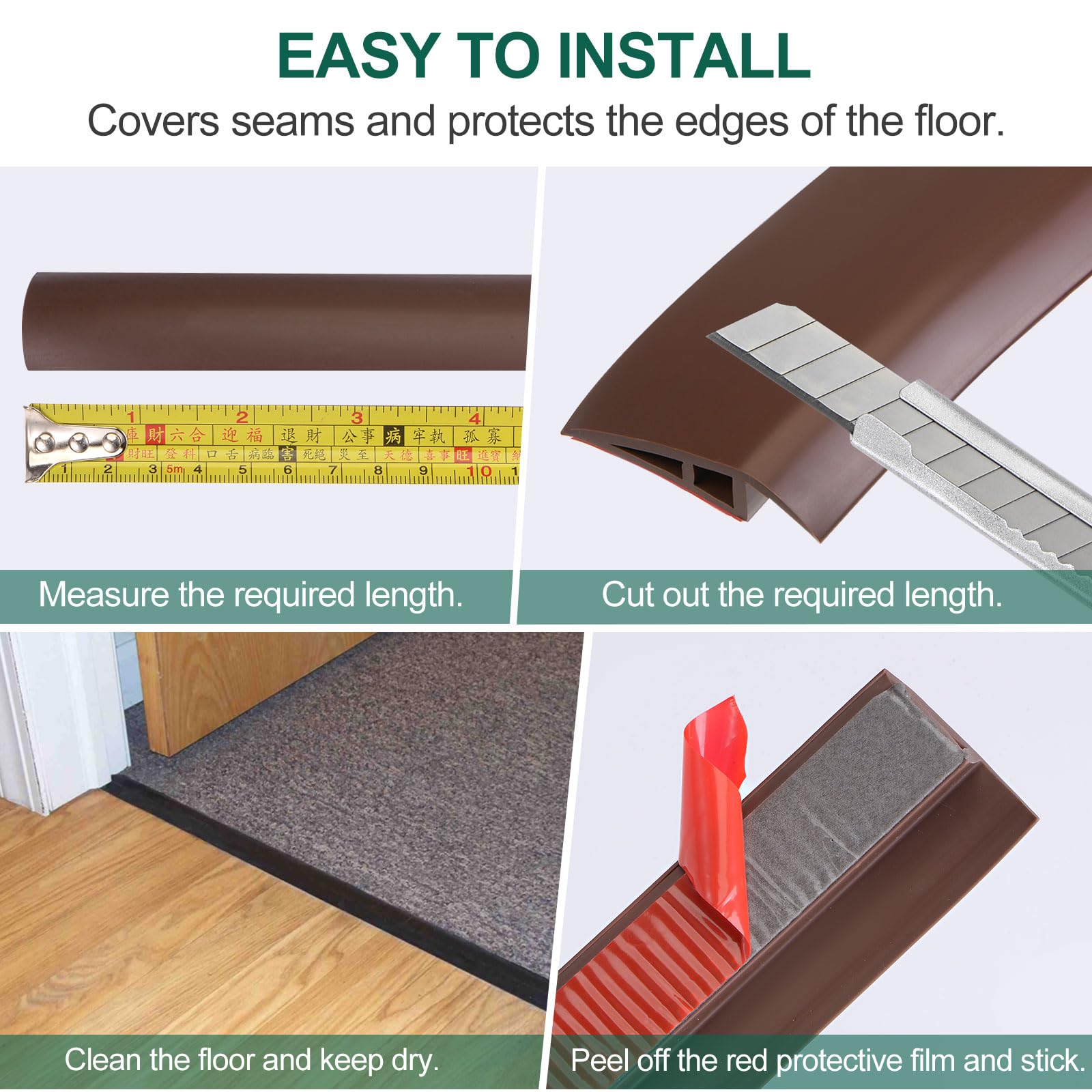 uxcell Floor Transition Strip Self Adhesive, 2.75