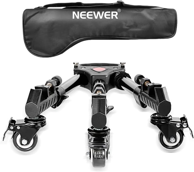Neewer Photography Professional Heavy Duty Tripod Dolly with Rubber Wheels and Adjustable Leg Mounts for Canon Nikon Sony DSLR Cameras Camcorder Photo Video Lighting