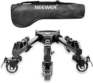 Neewer Dolly Carrello Base di Treppiede con Ruote in Gomma e Montatura Regolabile di Gambe per Fotocamera DSLR e Videocamera Canon Nikon Sony