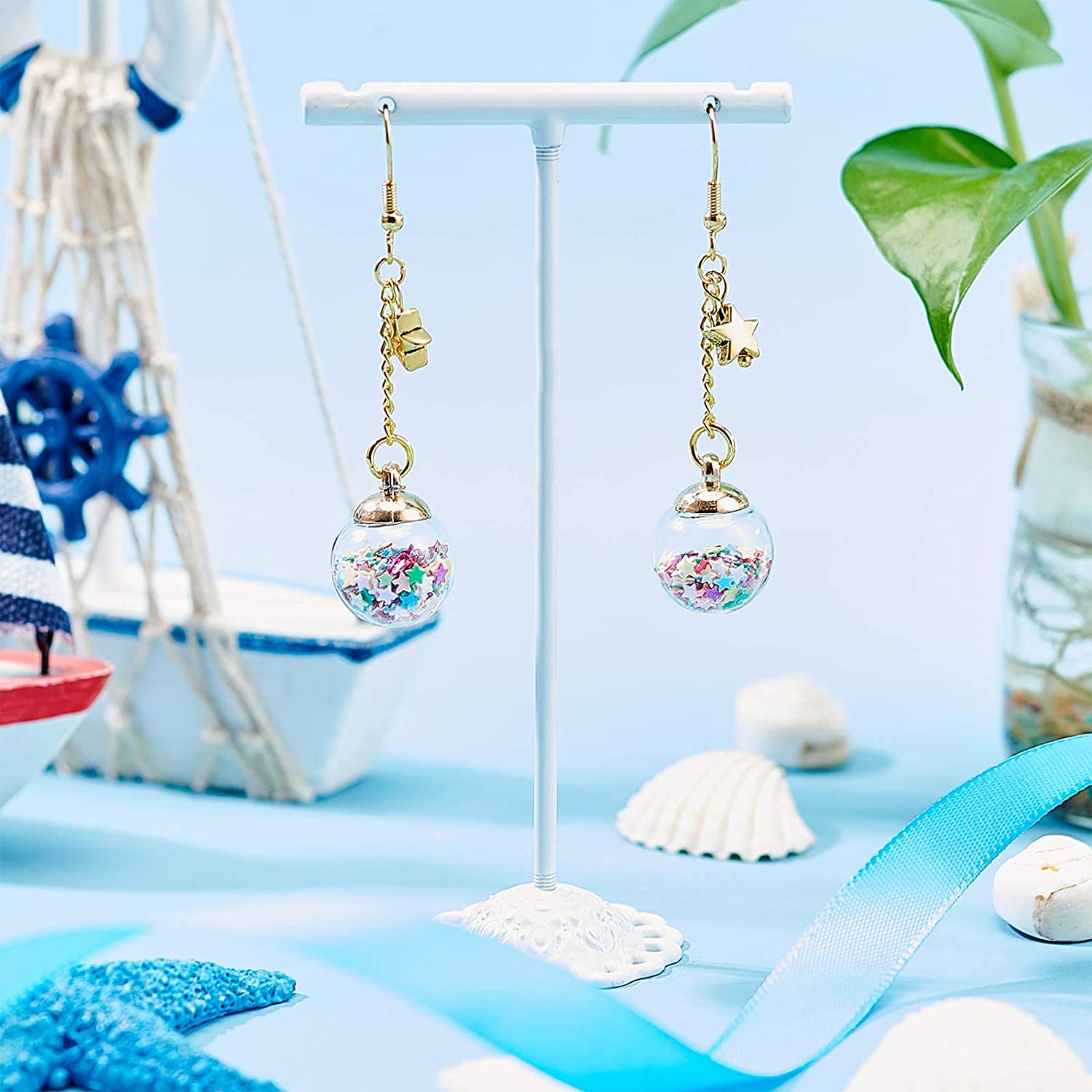 30 Piezas 16mm Bolas Cristal Mixto Colgantes con Lentejuelas Brillantes para Hacer Colgantes de Collar, Aretes, Bricolaje Artesanía