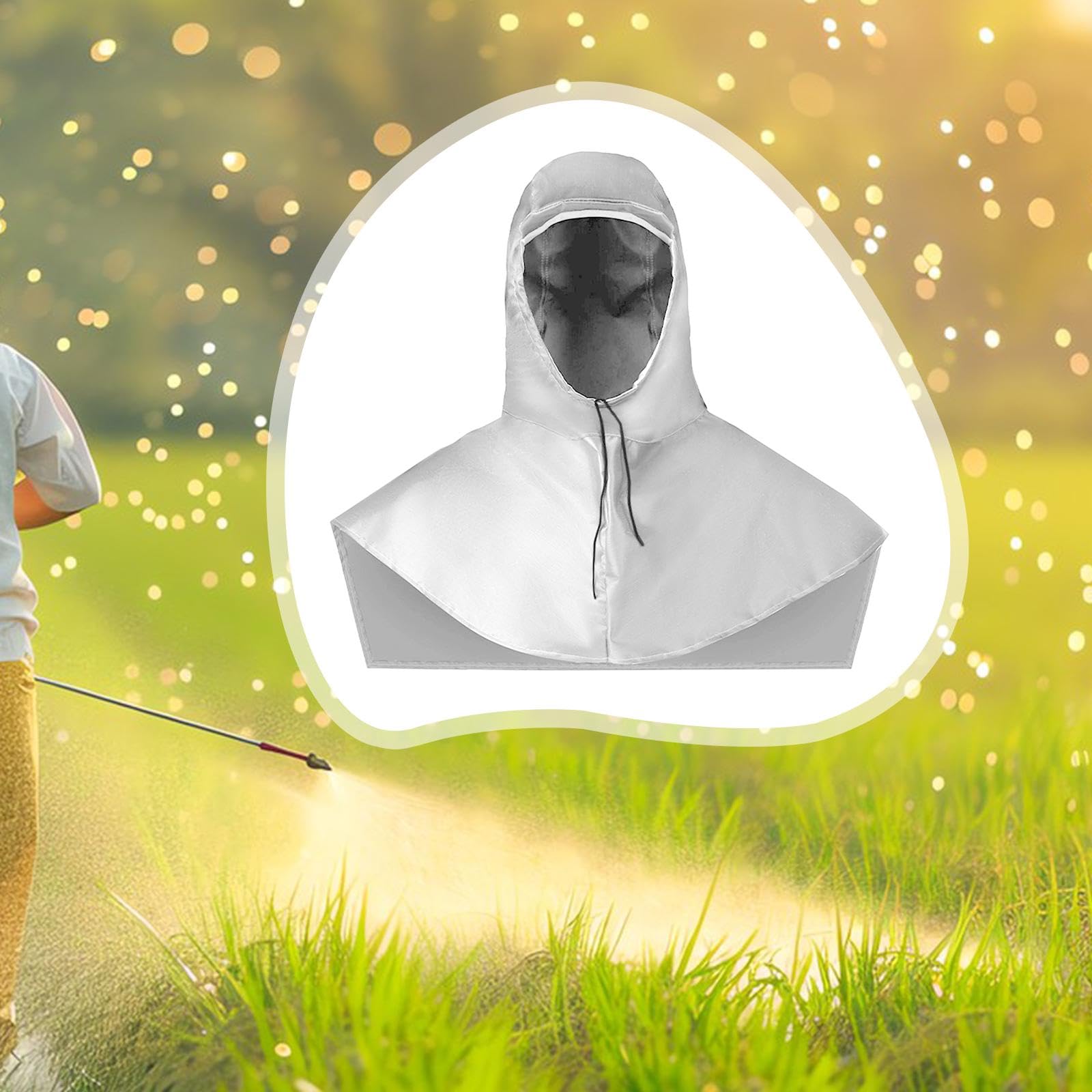 Chapeau Étanche Cape Protectrice à Capuche Casquette Anti-éclaboussure Protection Complète PVC Épais Mouvement Libre Convient pour Adultes Travaux Ate, Gris