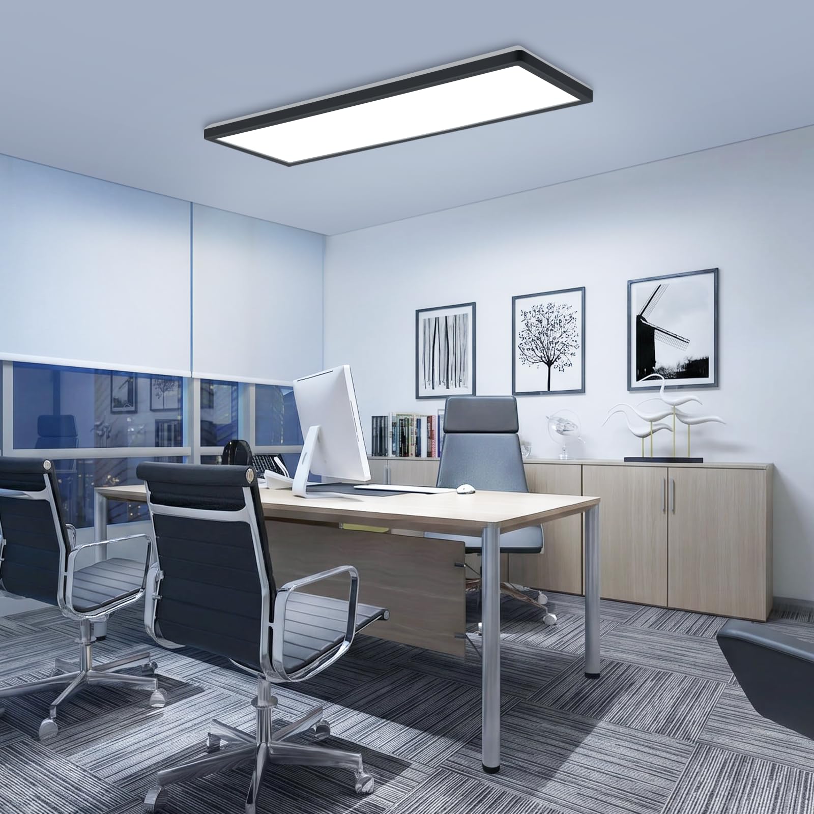 CBJKTX Lampa sufitowa LED z pilotem zdalnego sterowania 58 x 20 cm, panel