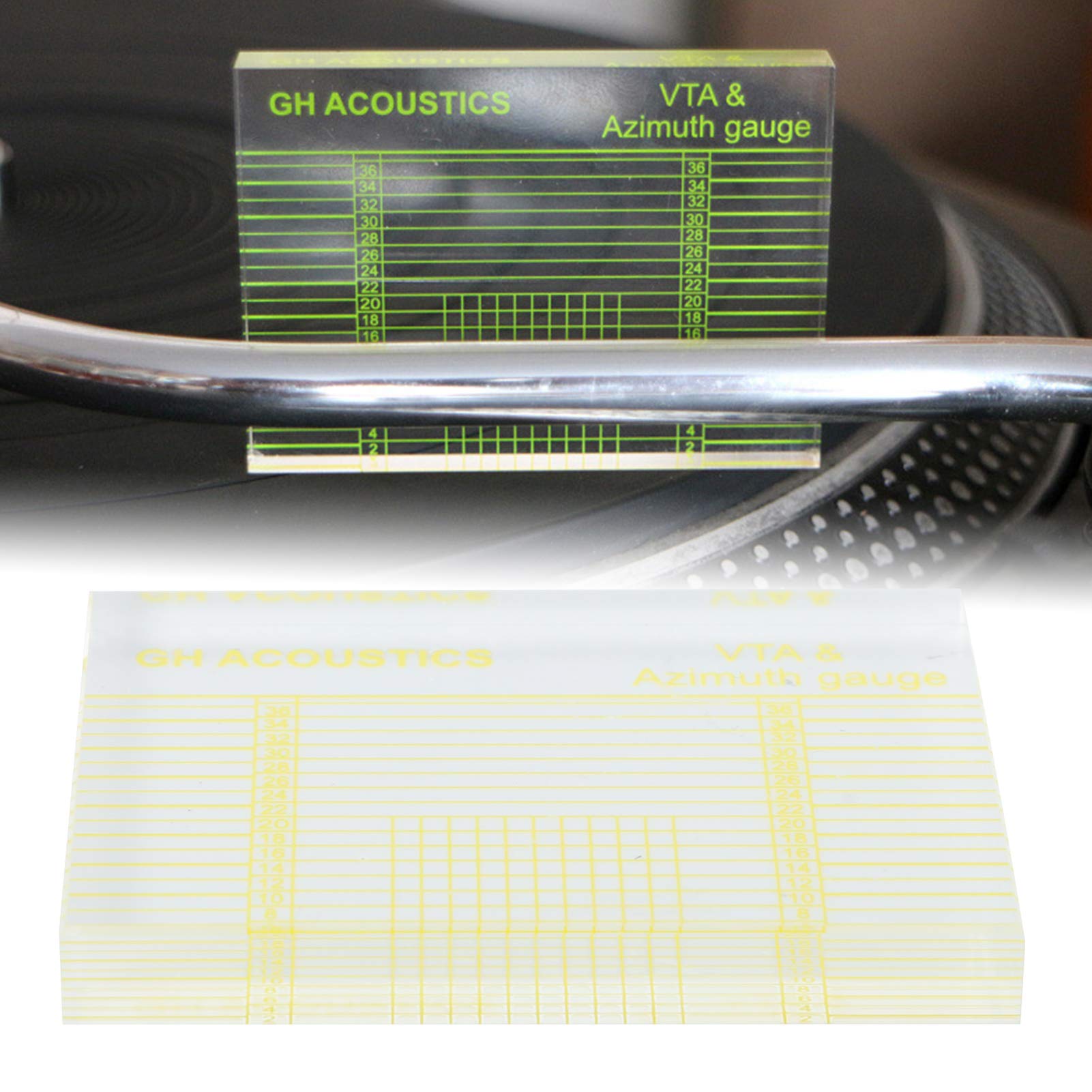 Phonograph Tonearms VTA Azimuth Gauge Alignment Block Ruler, Acrylic Material, Adjustable Cartridge Angle Balance - Image 2