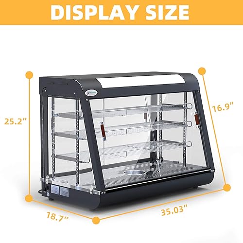 Miniatura 5 de Calentador de alimentos comerciales de 35 pulgadas, para encimera, pizza, vitrina, pastelería, calentador de hamburguesas, para bufé, restaurante,