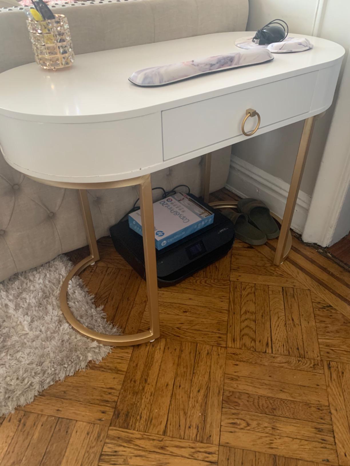 Nathan James Leighton Small Oval Glam Brass Accents, Vanity