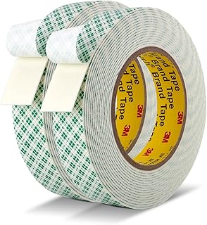 Double Sided Tape Off White Foam Tape 1" x 18Ft Made of 3M 4026 High Shear Adhesive Mounting Tape High Temperature Resistance for Interior Exterior Applications and Home Office Deco (Pack of 2)