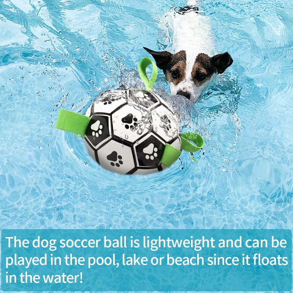 Pet Supplies : Dog Toys Soccer Ball with Grab Tabs, Interactive Dog Toys for Tug of War, Puppy Birthday Gifts, Dog Tug Toy, Dog Water Toy, Durable Dog Balls for Small & Medium Dogs（6 Inch） : 