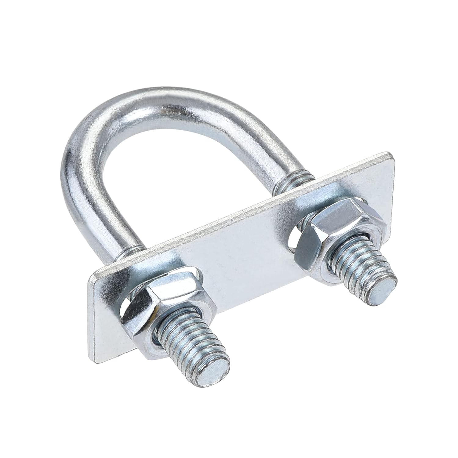 Round U-Bolt 1 Set 0.87"(22mm) Inner Width 56mm Length Steel M8 with Nut, Plate