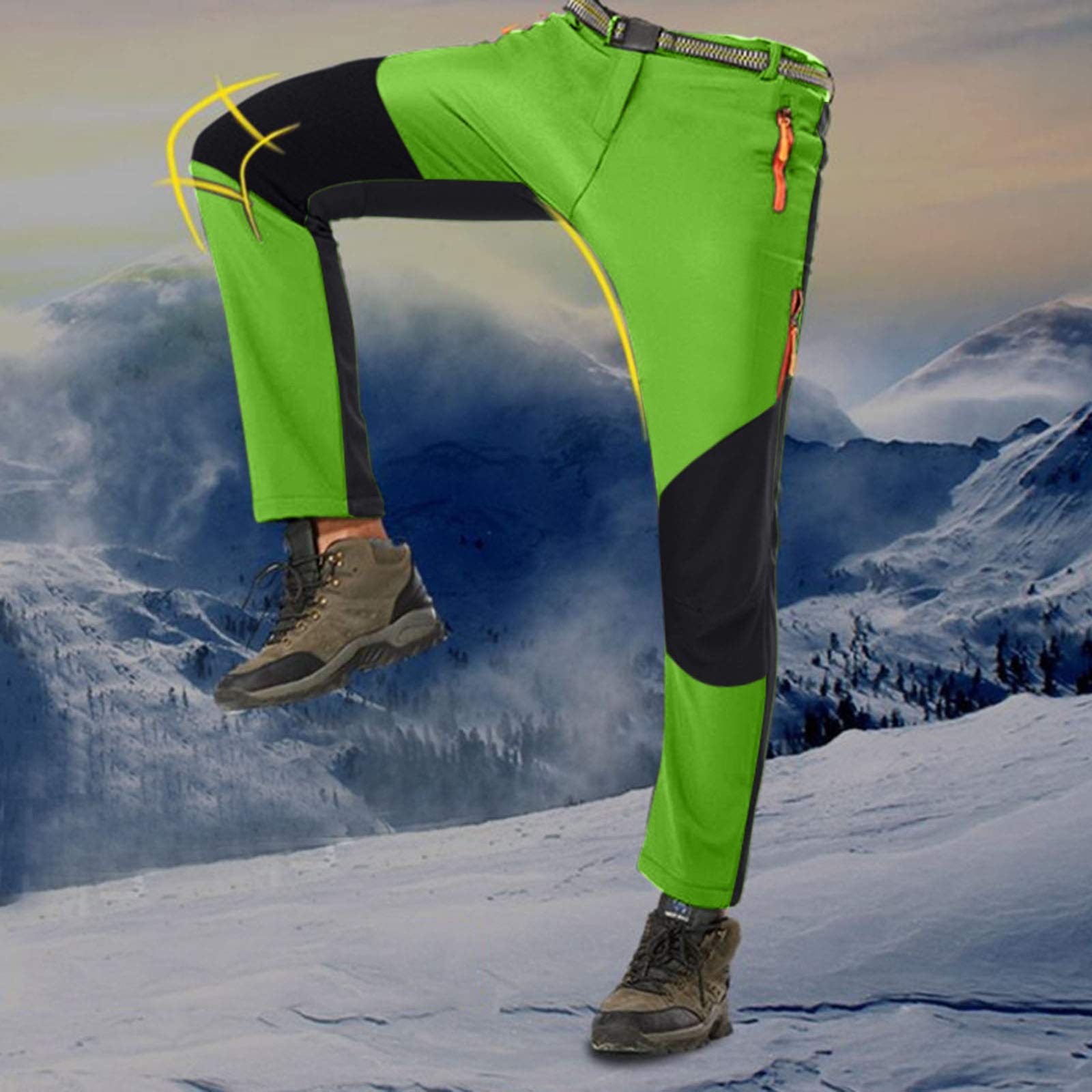 MILAX Pantaloni softshell da uomo, da trekking, da uomo, impermeabili, antivento, con calda imbottitura, da sci, da snowboard, da trekking