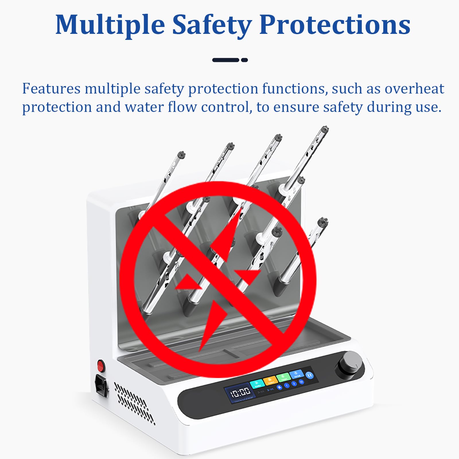Essiccatore per vetreria da laboratorio per provette e bicchieri, 11 tubi di essiccazione, 300-5000 giri/min, 3 modalità di riscaldamento, protezioni multiple di sicurezza