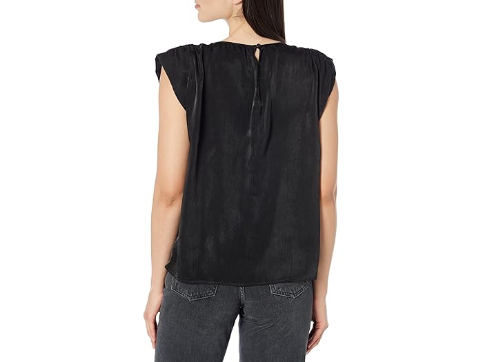 DKNY Sleeveless Shoulder Pad Satin Shell Top - Image 1