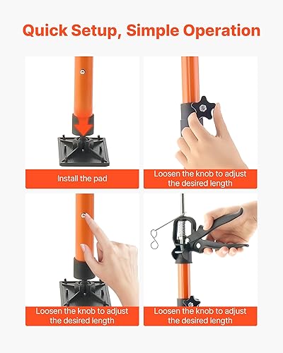 Miniatura 4 de VEVOR Varilla de soporte para gato de gabinete, paquete de 2, varilla telescópica de acero de soporte rápido de 45.7 a 114.2 pulgadas, sistema