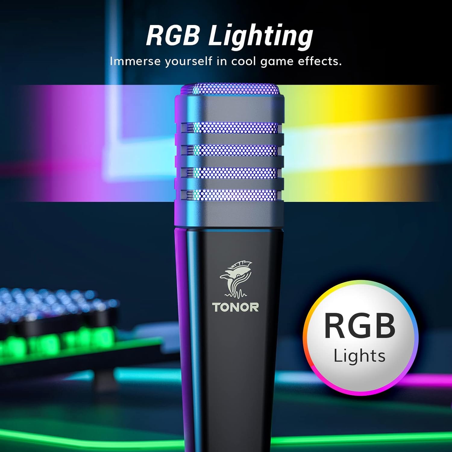 TONOR RGB USB Microphone, Cardioid Condenser Computer PC Mic with Tripod Stand, Pop Filter, Shock Mount for Gaming, Streaming, Podcasting, YouTube, Twitch, Compatible with Laptop Desktop,TC30 with RGB 13 716ogAnyM0L. SL1500