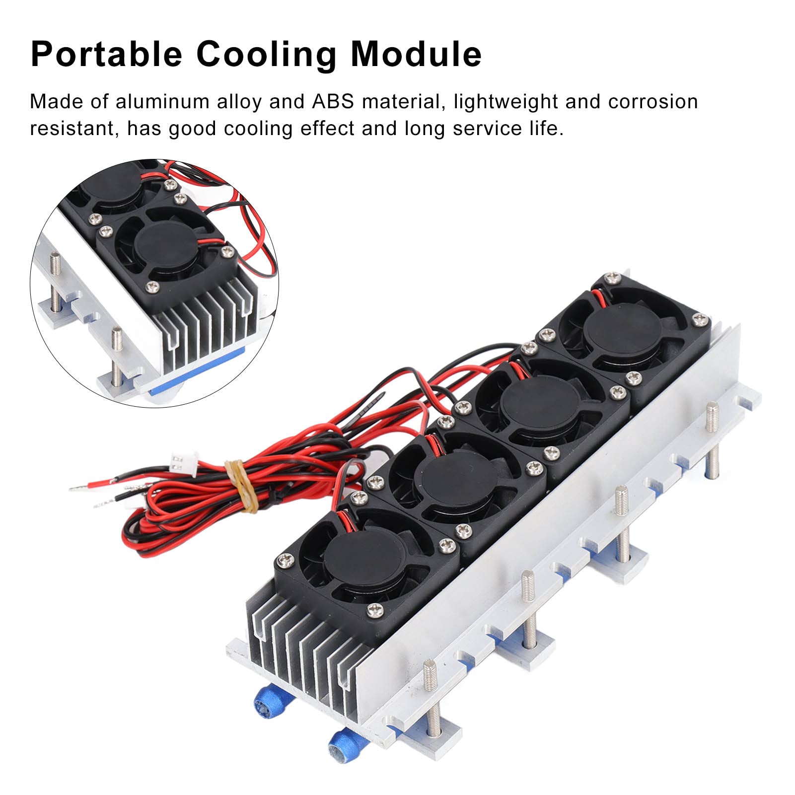 Jeanoko Módulo de Refrigeración de Alta Eficiencia Enfriador de Aire de 4 Núcleos para Proyectos de Semiconductores de Bricolaje y Equipos de Refrigeración Industrial