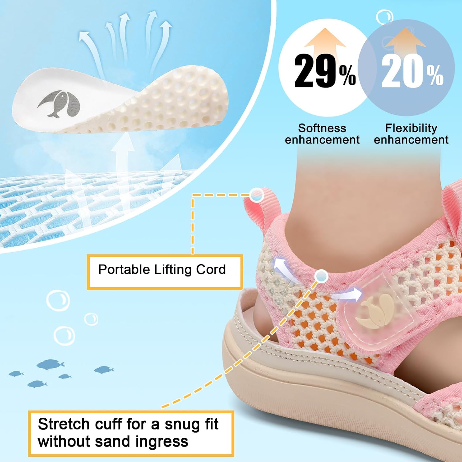 FEETCITY Toddler Sandals Boys Girls Kids Water Sandals Toddler Walking Sneakers Barefoot Summer Beach Pool Shoes - Image 7