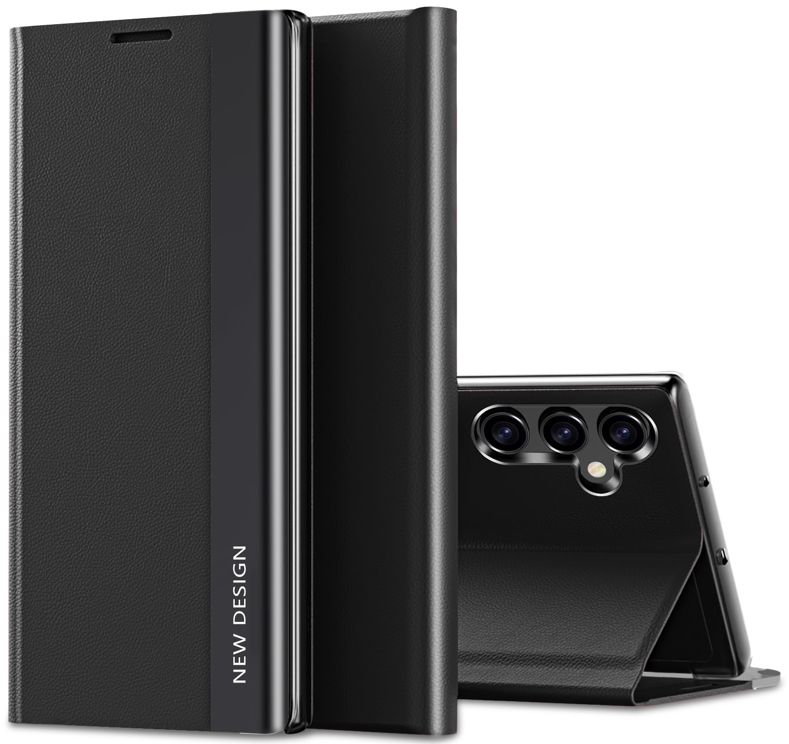 Étui à rabat pour Samsung Galaxy S25 FE rigide antichoc flip cover noir - 8