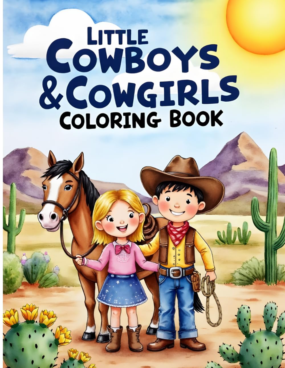 Little Cowboys & Cowgirls Coloring Book (Fun & Easy Coloring Books For Kids)