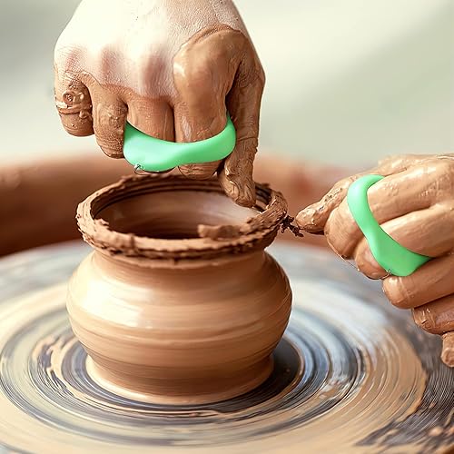 Miniatura 4 de Herramienta de alambre de cerámica, cortador de alambre de arcilla estándar de mango verde para artistas de ruedas de cerámica y arcilla,