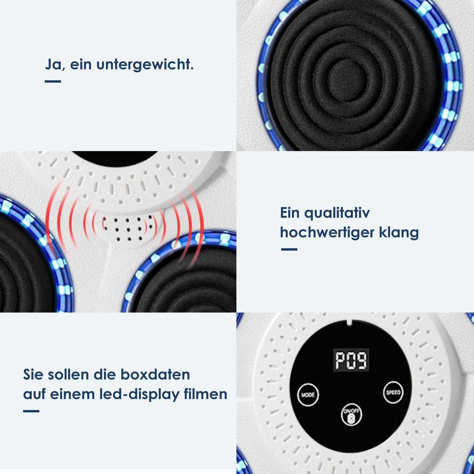 Trintion Music Boxing Machine - Wandmontage, Bluetooth, 9 Geschwindigkeitsmodi, inkl. Boxhandschuhe - Fitnessgerät für Kinder und Erwachsene