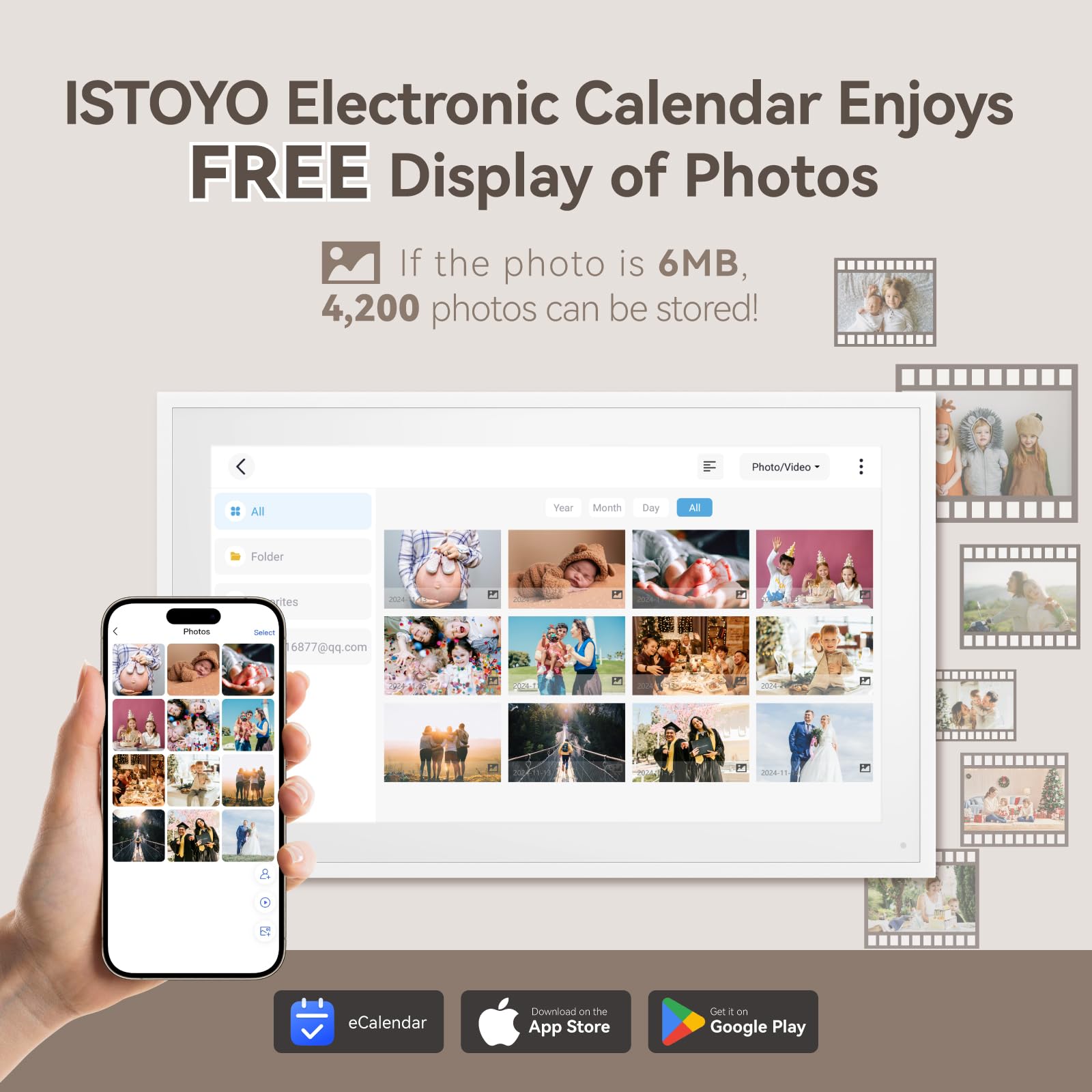 ISTOYO Calendario Digitale 10,1 pollici, Calendario Elettronico Intelligente a Parete con Foto per La Condivisione Di Video, Piani Semplificati per Famiglie/Ufficio/Scuola/Eventi