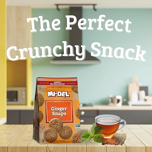 Miniatura 5 de KA-ME Mi-Del Ginger Snaps Cookies  Sabor auténtico  Galletas crujientes  Certificado sin OMG, 0.00 oz de grasa trans  Snack saludable para galletas