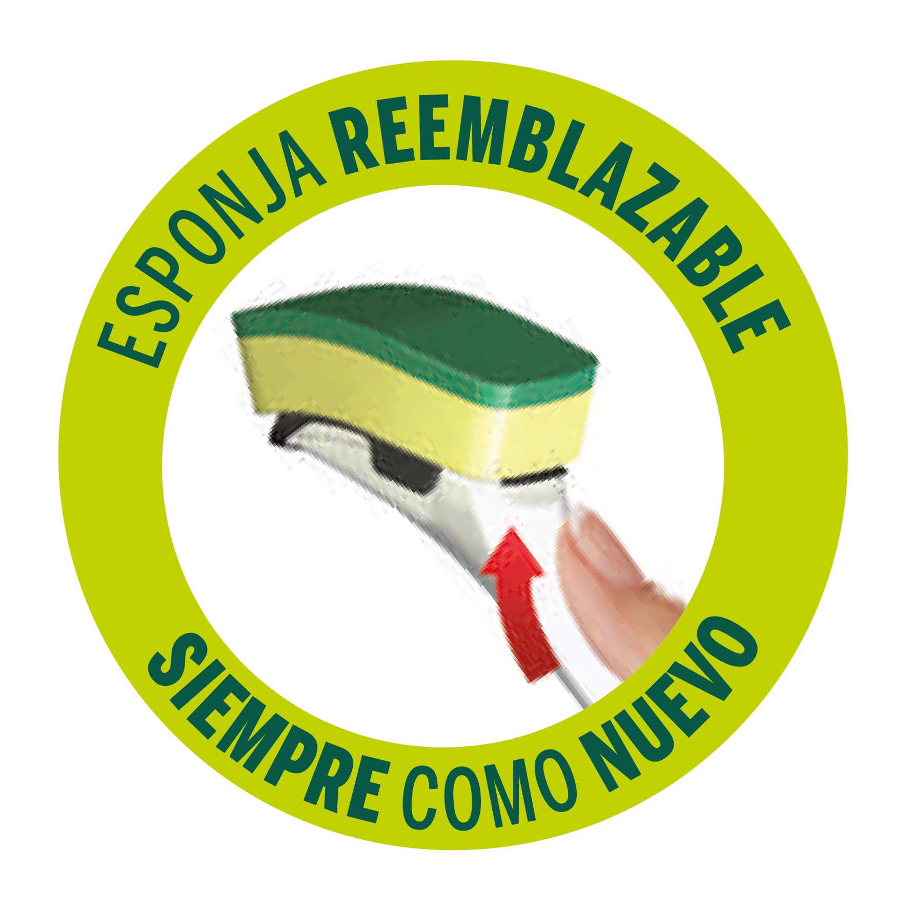 Bayeco Paglietta fibra verde + manico 1 unità (Confezione da 2)