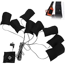 Electric Heated Pad, Clothes Heating Pad,Heat Pad USB,Adjustable Third Gear Temperature 8 in 1 Metal Fiber Warm Winter Electric Clothing Heating Pads Gears Waterproof Clothes Vest Jacket Pads For Heat