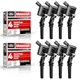 Ignition Coil DG508 & Motorcraft Spark Plug SP479 compatible with Ford Lincoln Mercury 4.6L 5.4L V8 Crown Victoria Expedition F-150 F-250 Mustang DG457 DG472 DG491