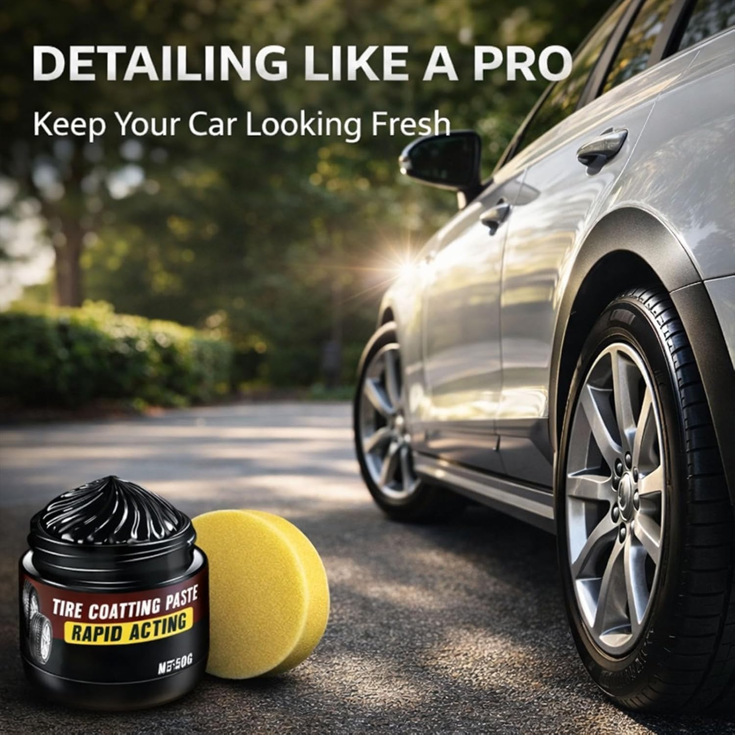 2026 Tire Coating & Trim Restorer, Bring Back the Original Deep Black Shine to Rubber and Plastic,Car Detailing Kit Tires Shines Applicator Shiny Stuff (3pcs) - 3
