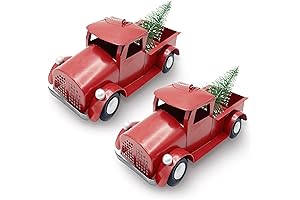 2PCS Vintage Red Truck Christmas Decorations