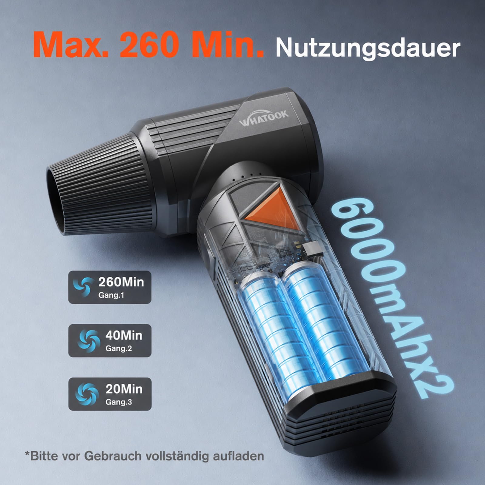WHATOOK W02 Pro Elektrisches Staubgebläse 400000RPM Electric Air Duster 12000mAh Akku