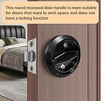 Vista 2 de Cerradura de puerta redonda empotrada, manija de puerta empotrada oculta de acero inoxidable 304, perilla de puerta de perfil bajo para puerta