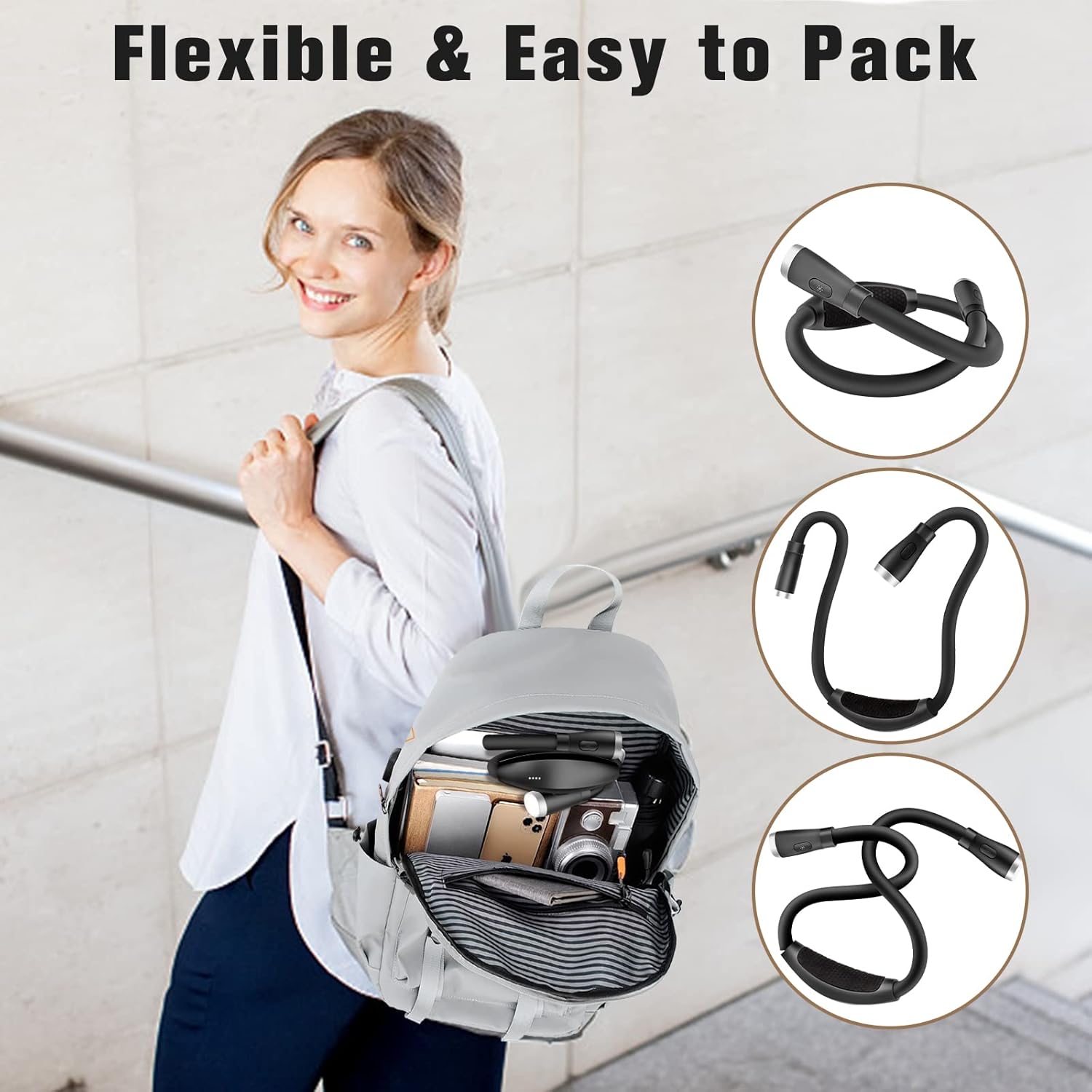 LED Neck Light for Reading 9 Modes, USB Rechargeable Reading Light for Book in Bed, Flexible, Hands Free, Eye-protection, Long-lasting, Lightweight, Perfect for Knitting, Repairing, Working 2PCS