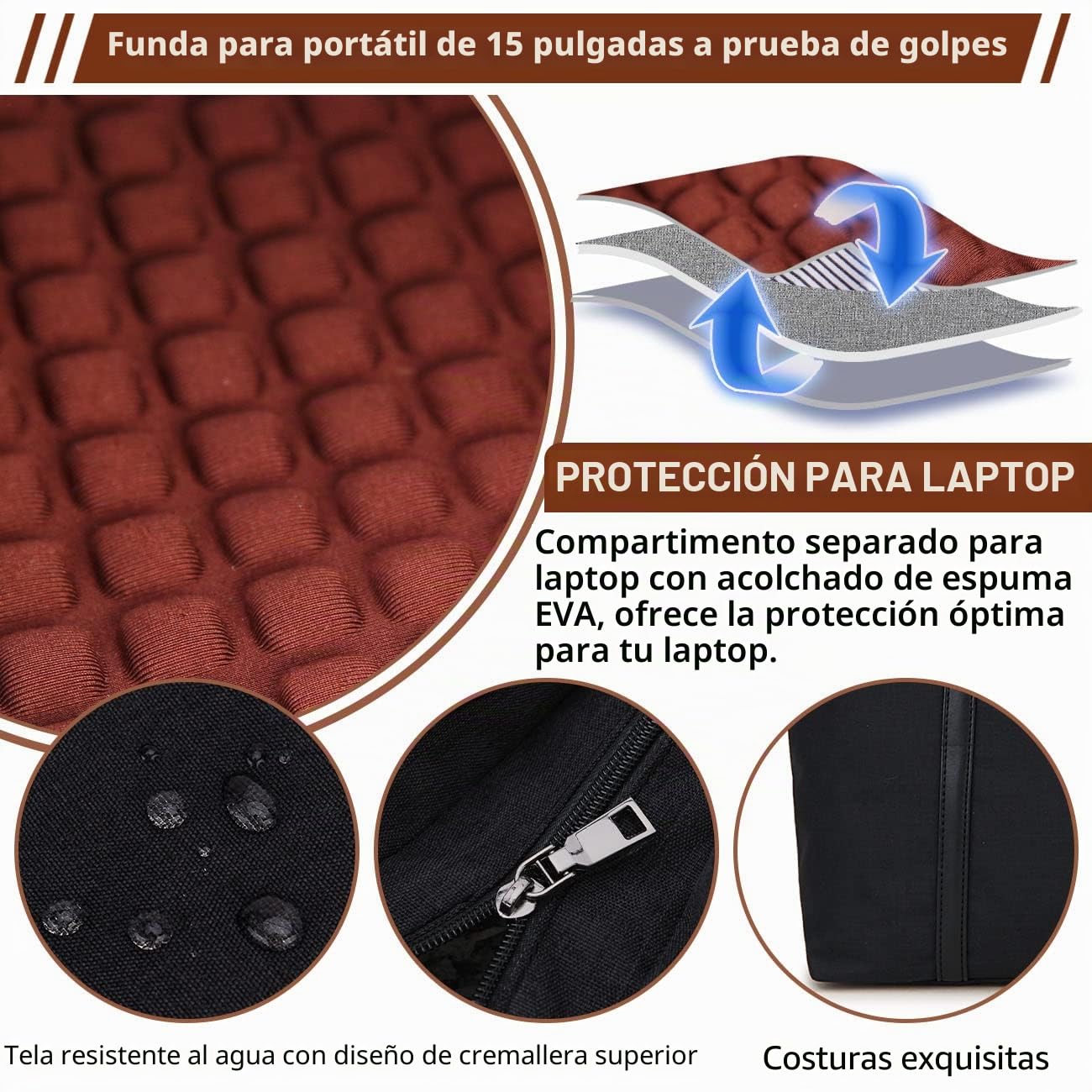 VX VONXURY Bolso Portátil Grande para Mujer 15.6 Pulgadas con Bolsa Pequeña - Bolso Tote Shopper para Trabajo, Universidad y Compras