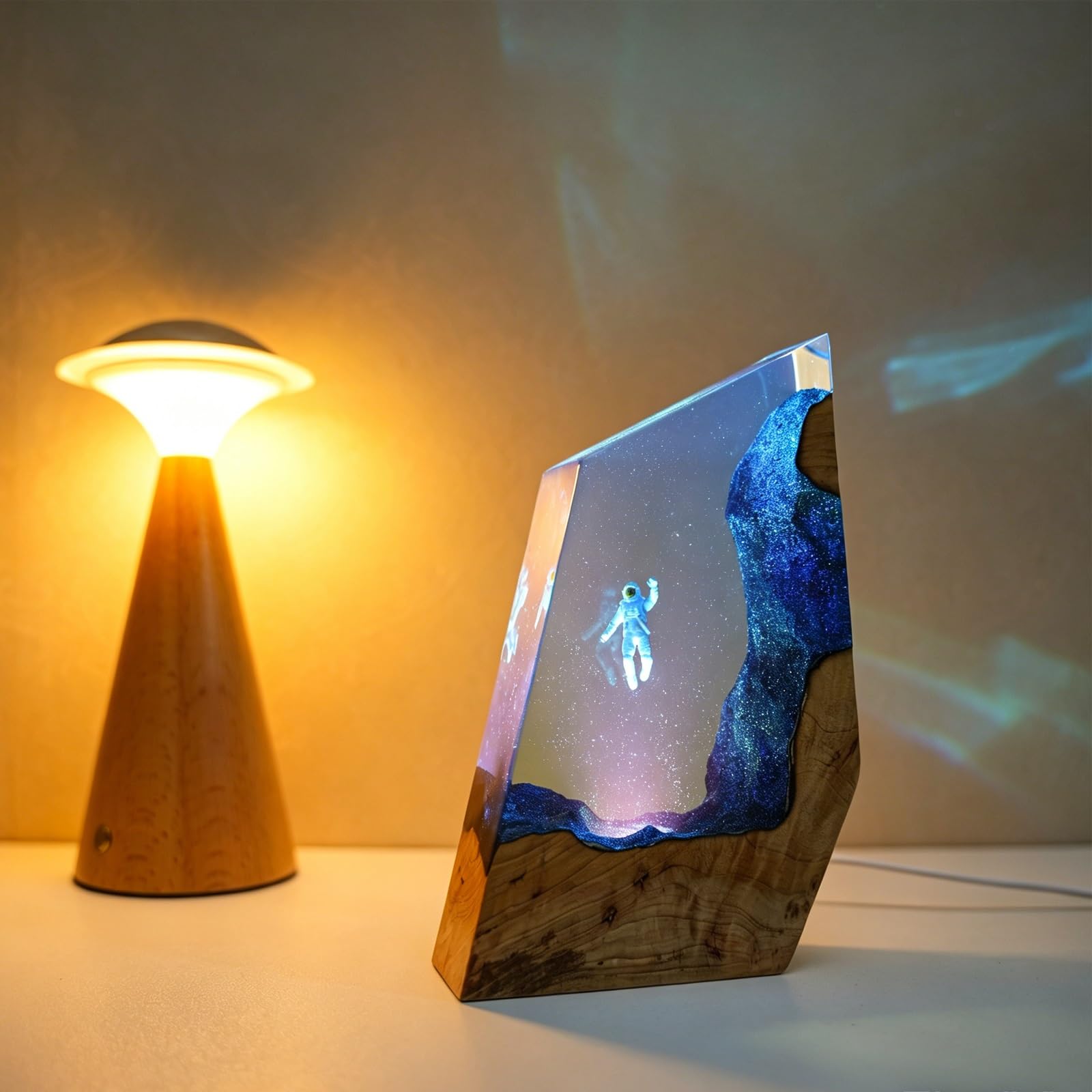 FGJtguE Woods lamp, Underwater Scuba Diver Night Light with Whale Shark, Dimmable LED Crystal Bedside Decor(K)