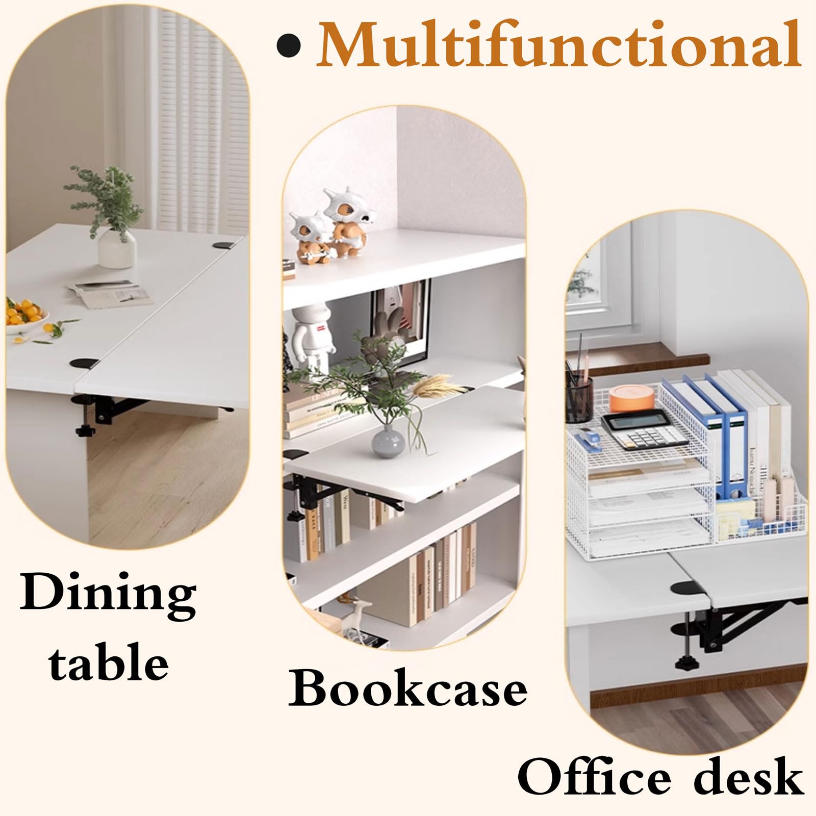 Omic - Vassoio da scrivania espandibile pieghevole con ripiano per tastiera, salvaspazio, ideale per casa e ufficio, design regolabile e versatile per una migliore t