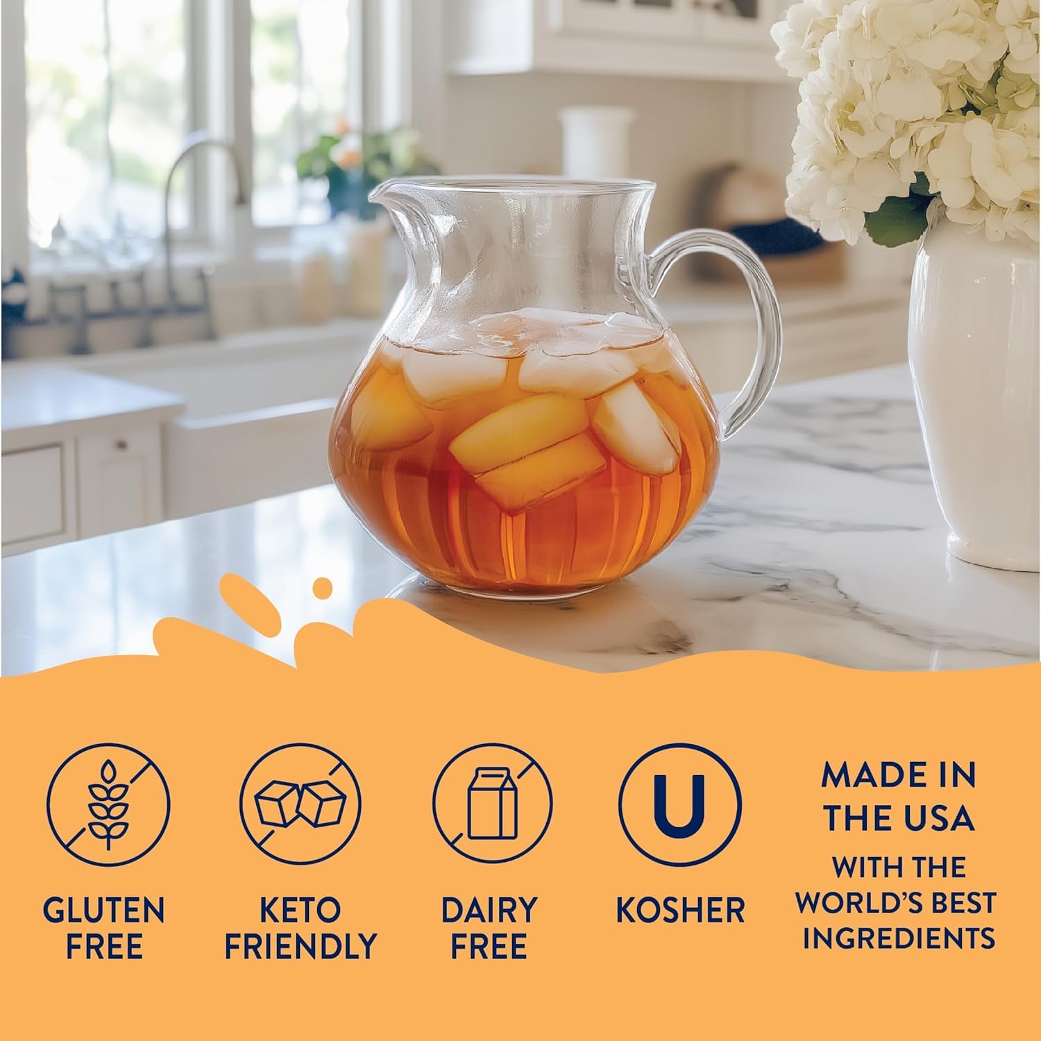 Jordan's Skinny Mixes Sugar Free Syrup, Sweet Tea Flavor, Fruit Flavored Water Enhancer, Drink Mix for Iced Tea, Lemonade, Drinks, Low Calorie Water Flavoring, Dairy & Gluten Free, Kosher, 25.4 Fl Oz, 2 Pack