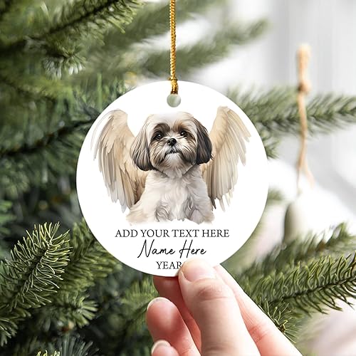 Vista 163 de Adorno conmemorativo personalizado de Bulldog Inglés – Alas de ángel, regalo de Navidad personalizado para perro, mamá y papá Adorno de Bulldog