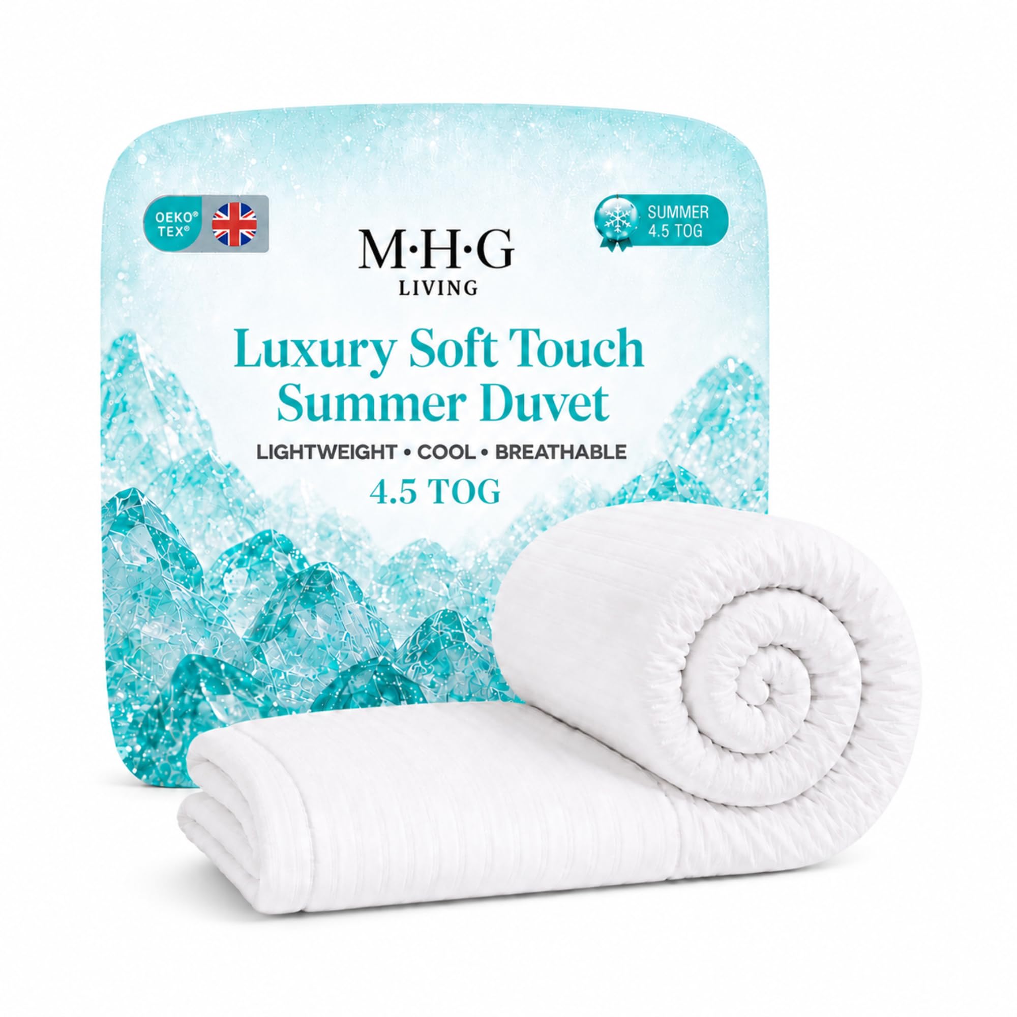 Mhg Living King Size Summer Lightweight Hollowfibre Duvet 4.5 Tog - White - Wilko