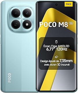 Xiaomi POCO M8, Smartphone 8+256 Go, Écran AMOLED FIow 120Hz de 6,77